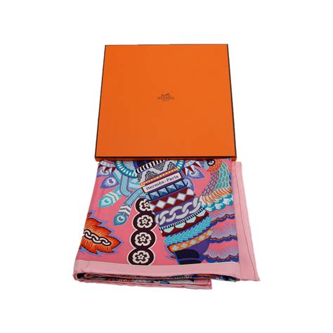 hermes duo cosmique|HERMES Silk Twill Duo Cosmique Scarf 90 Rose Pale Bleu .